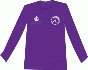 ご注文還暦ロングTシャツイメージ画像：Life begins at seventy ロングTシャツ前面