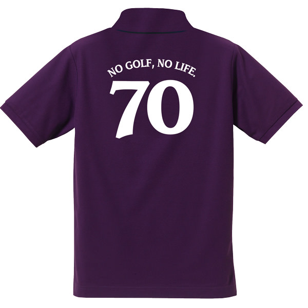 背面のデザイン、ロゴで「NO GOLF,NO LIFE」と大きな背番号「70」がデザインされています。