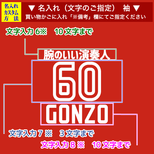 袖名入れ画像1:プレイヤーのプライド、魅力のロゴ
