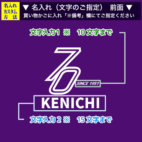 前面名入れ画像1:シンプルリッチな70デザイン