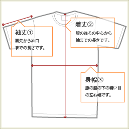 Ｔシャツサイズについて