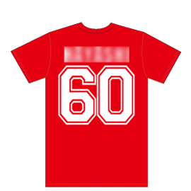 還暦のお祝い落ち着いた赤色のTシャツ